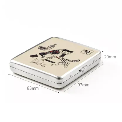 Soulisfree Cat Tattoo Metal Pocket Case