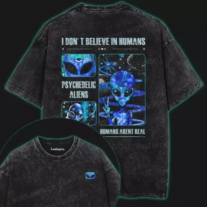Psychedelic Alien Washed Alien T-shirt
