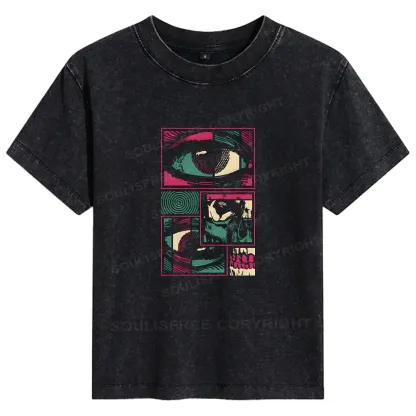 Facial Fragments Basic Washed T-shirt