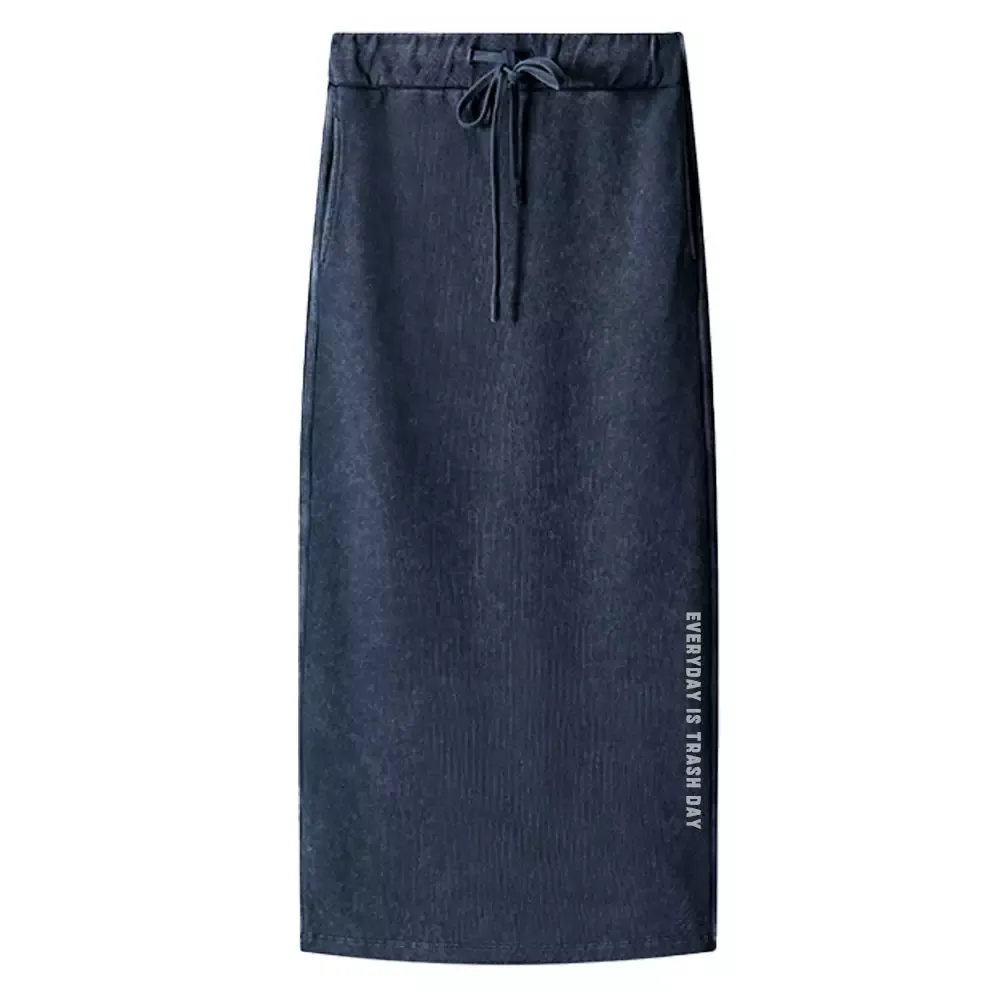 Everyday Is Trash Day Washed A-Line Maxi Skirt