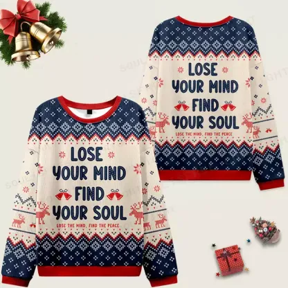 Lose Mind Ugly Christmas Knit Sweatshirt