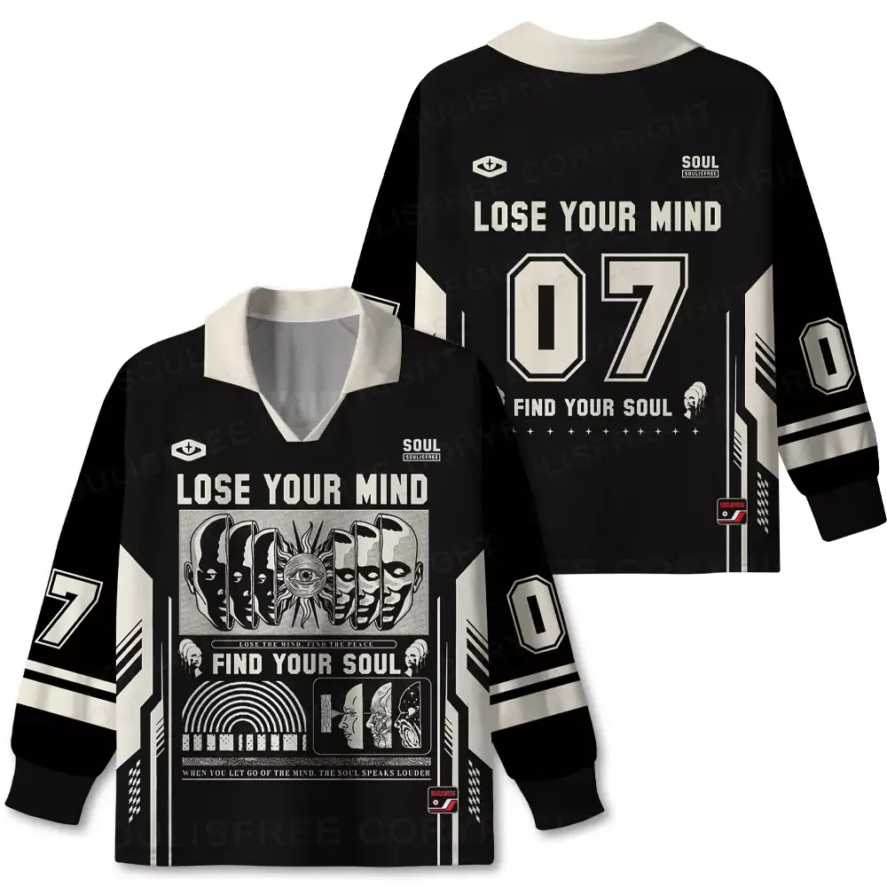 Designed Lose Mind, Find Soul Long Sleeve Polo Jersey