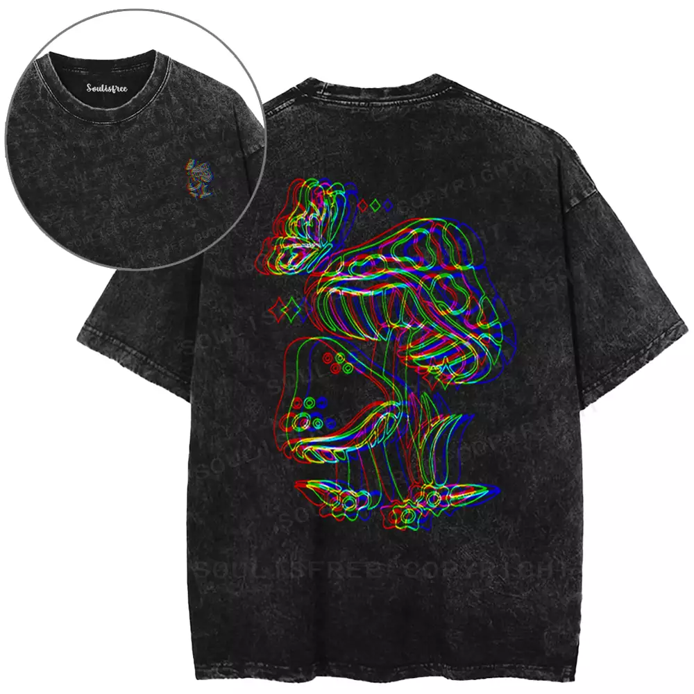 Psychedelic Mushroom Washed T-shirt