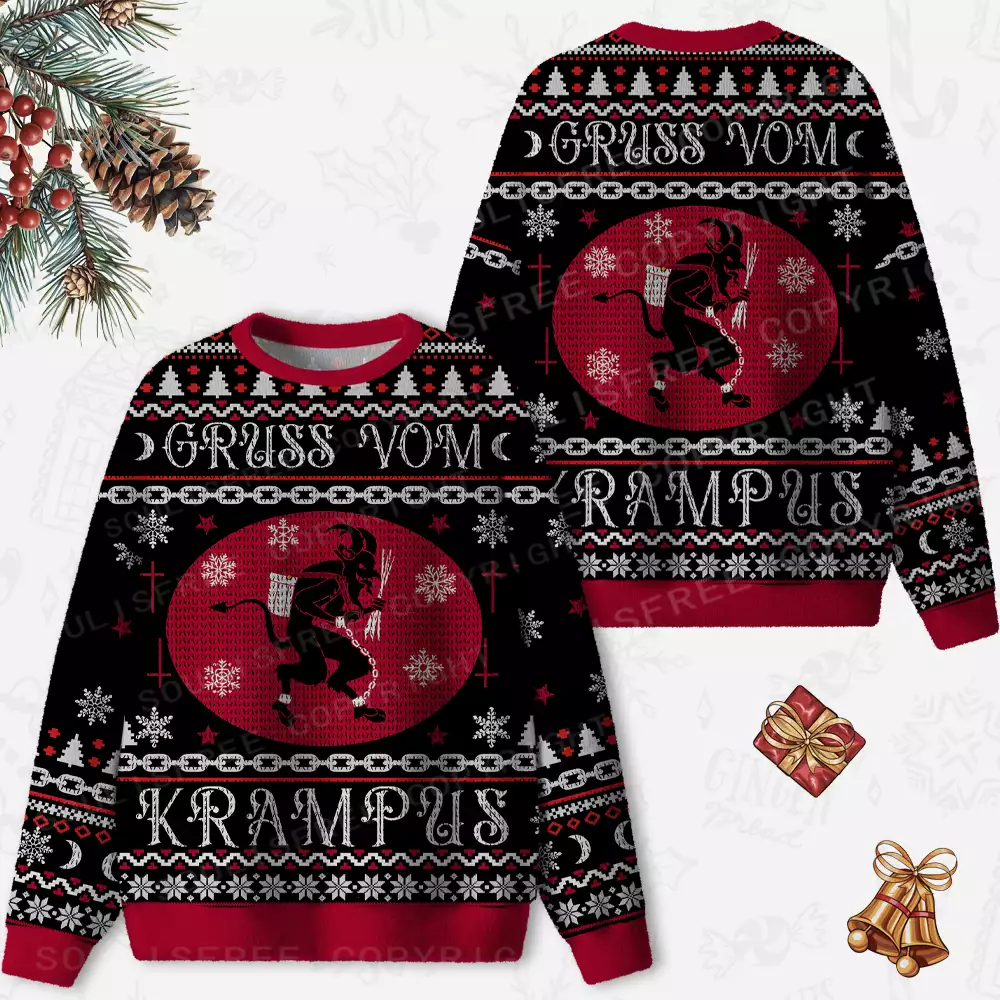 Gruss Vom Krampus Ugly Christmas Knit Sweatshirt