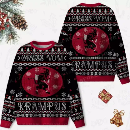 Gruss Vom Krampus Ugly Christmas Knit Sweatshirt