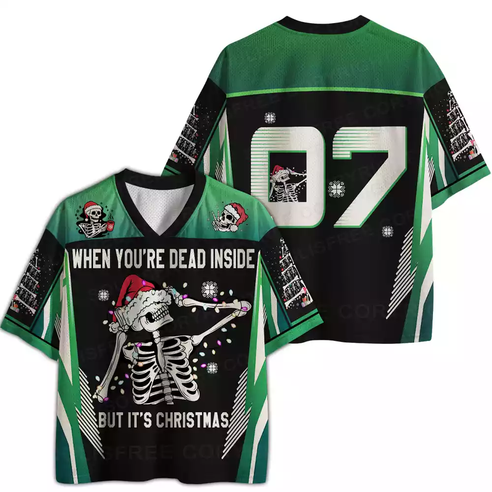 WHEN YOUR DEAD INSIDE BUT IT'S CHRISTMAS Mesh Jersey