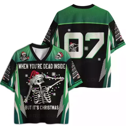 WHEN YOUR DEAD INSIDE BUT IT'S CHRISTMAS Mesh Jersey