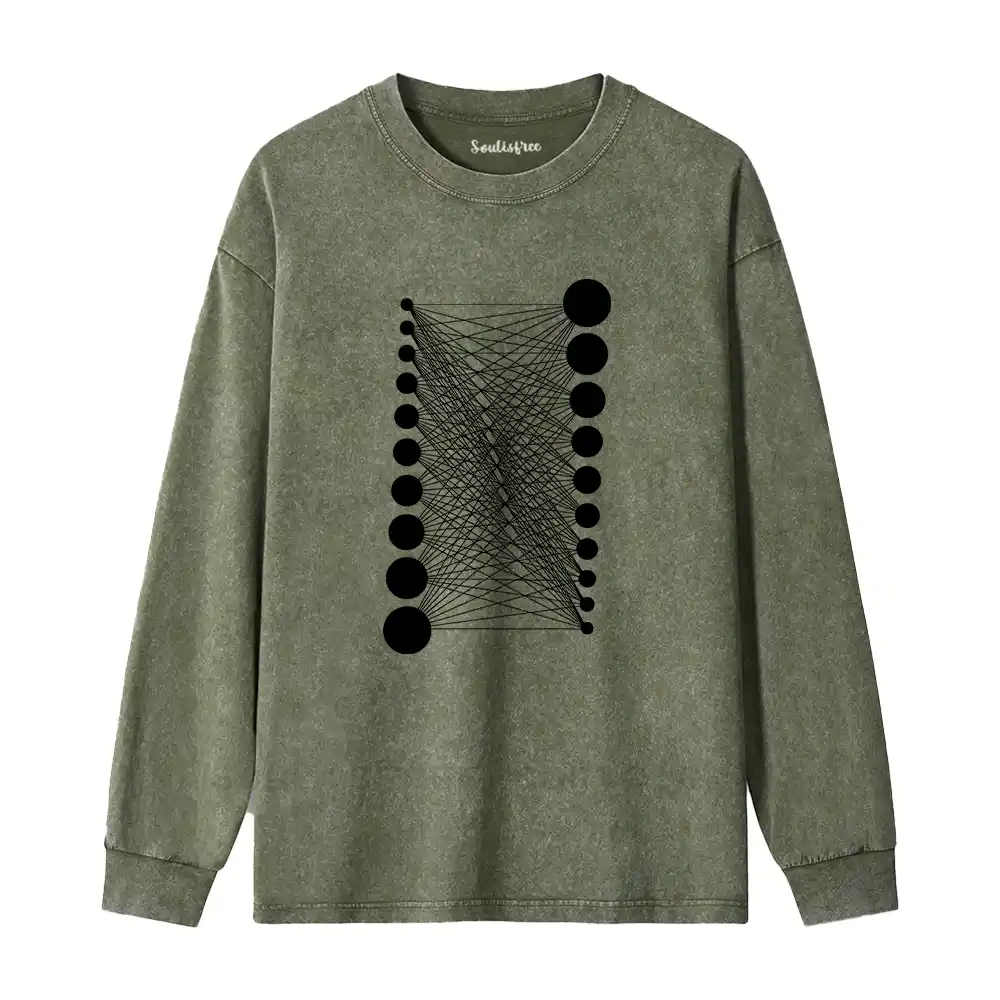 The Grid Within Washed Long Sleeve Shirt