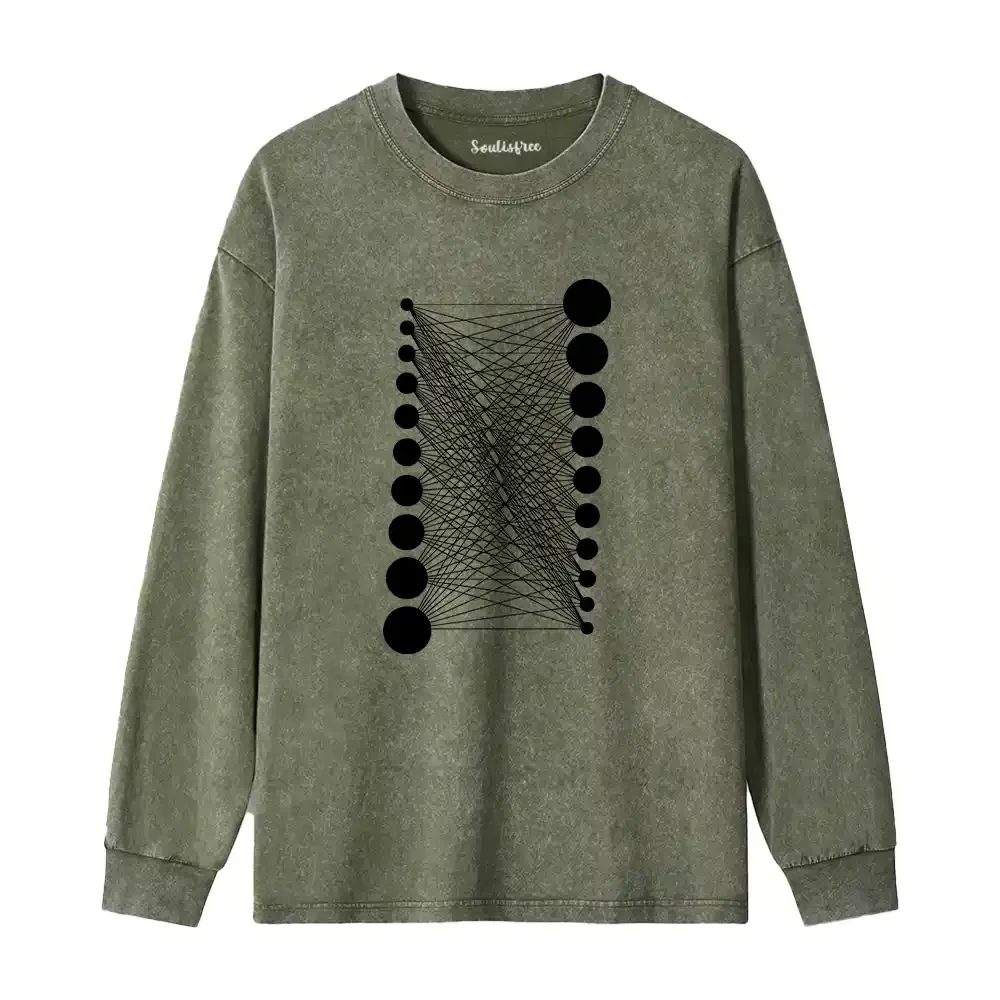 The Grid Within Washed Long Sleeve Shirt