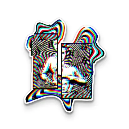 Chromatic Split-Frame Portrait 1PCS Stickers
