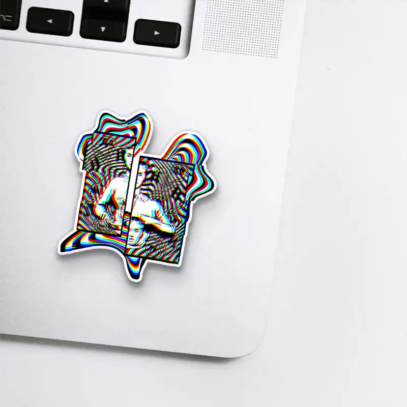 Chromatic Split-Frame Portrait 1PCS Stickers