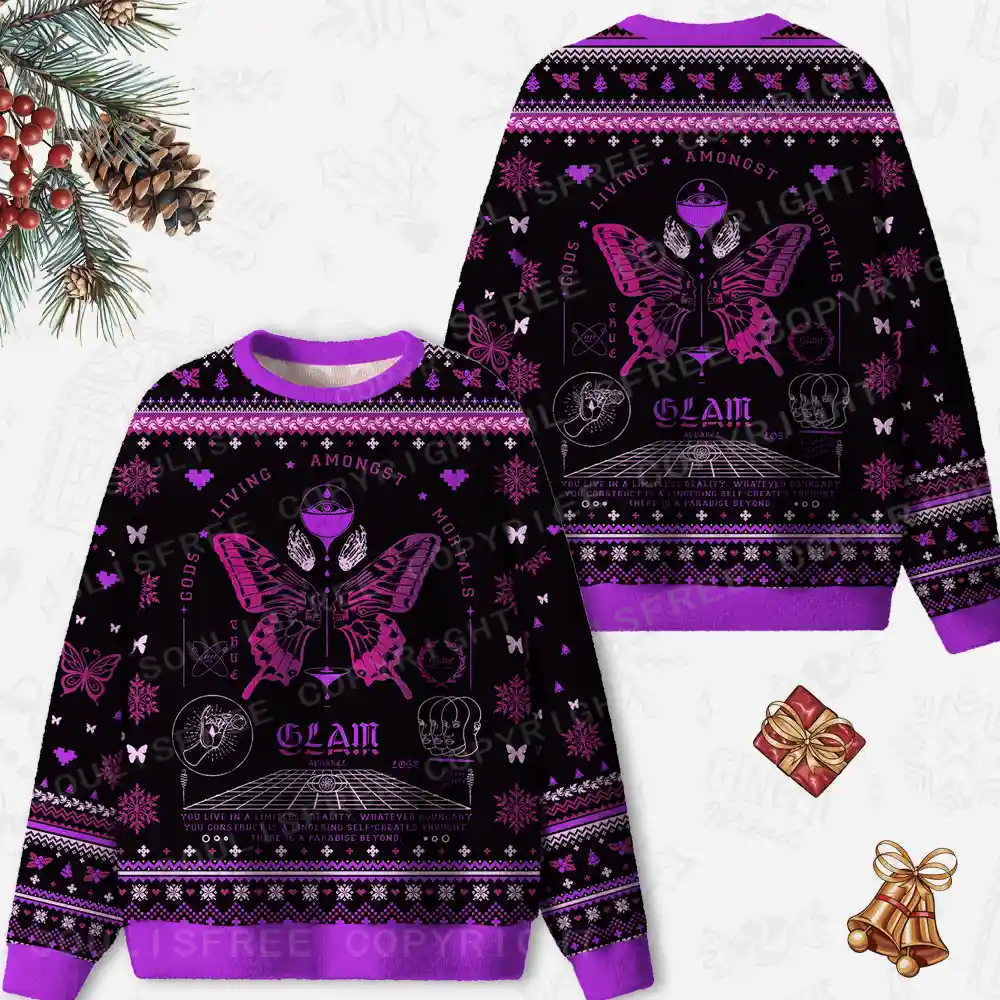 Gods Living Among Us Ugly Christmas Knit Sweatshirt