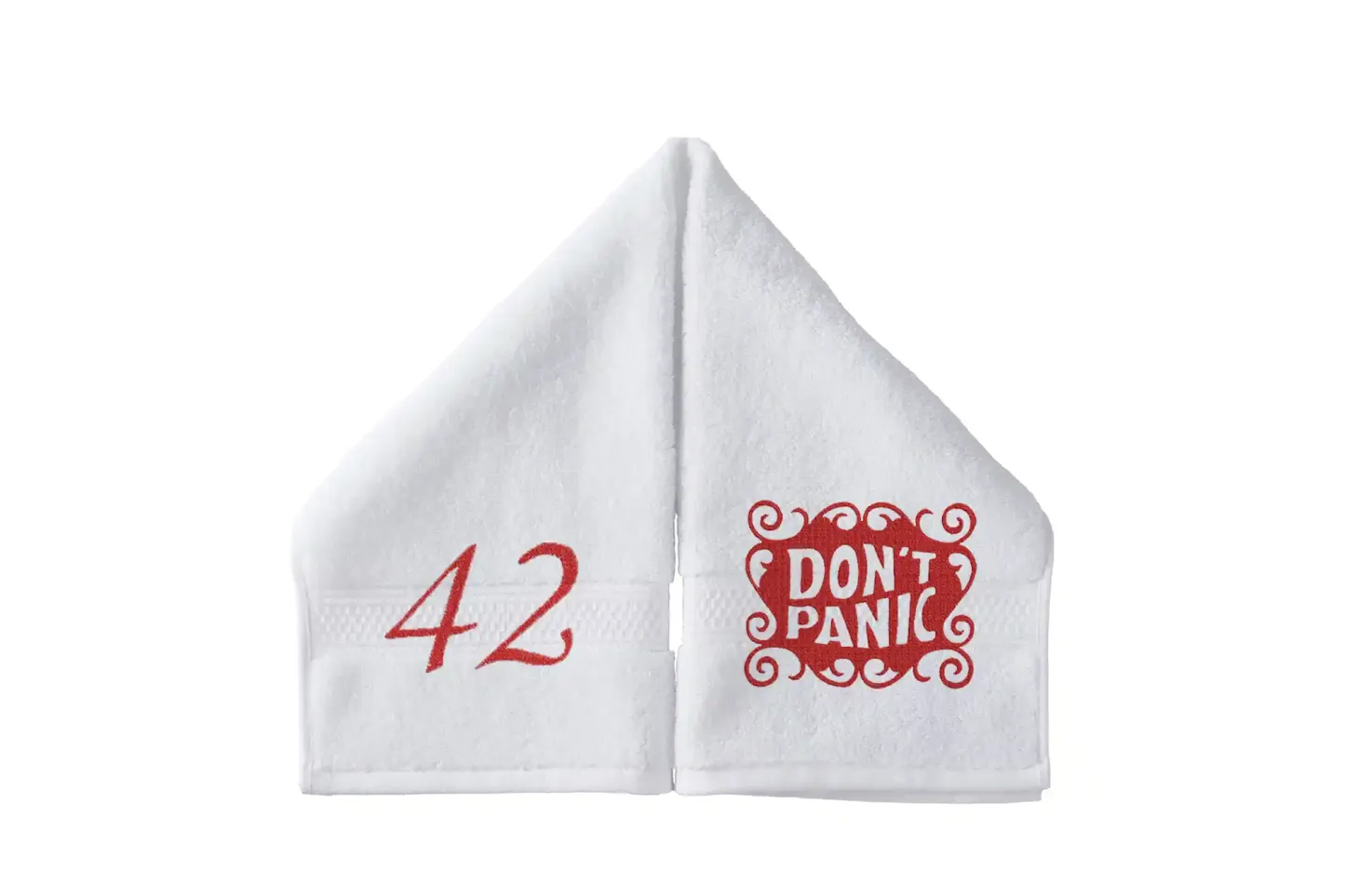 DON'T PANIC Embroidered Hand Towel