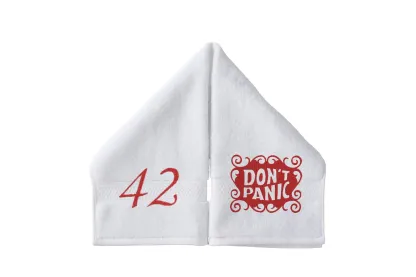 DON'T PANIC Embroidered Hand Towel