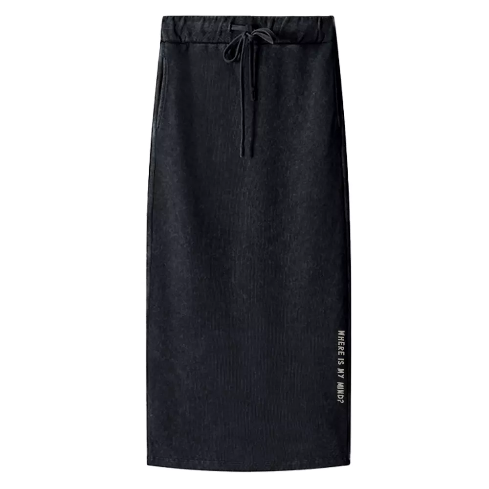 Where Is My Brain Washed A-Line Maxi Skirt