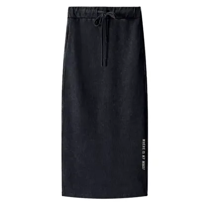 Where Is My Brain Washed A-Line Maxi Skirt