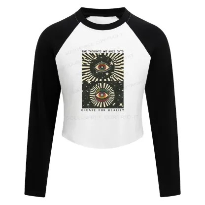 Create Our Reality Color Block Raglan Long Sleeve Crop Top