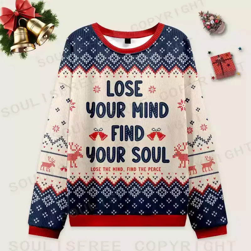 Lose Mind Ugly Christmas Knit Sweatshirt