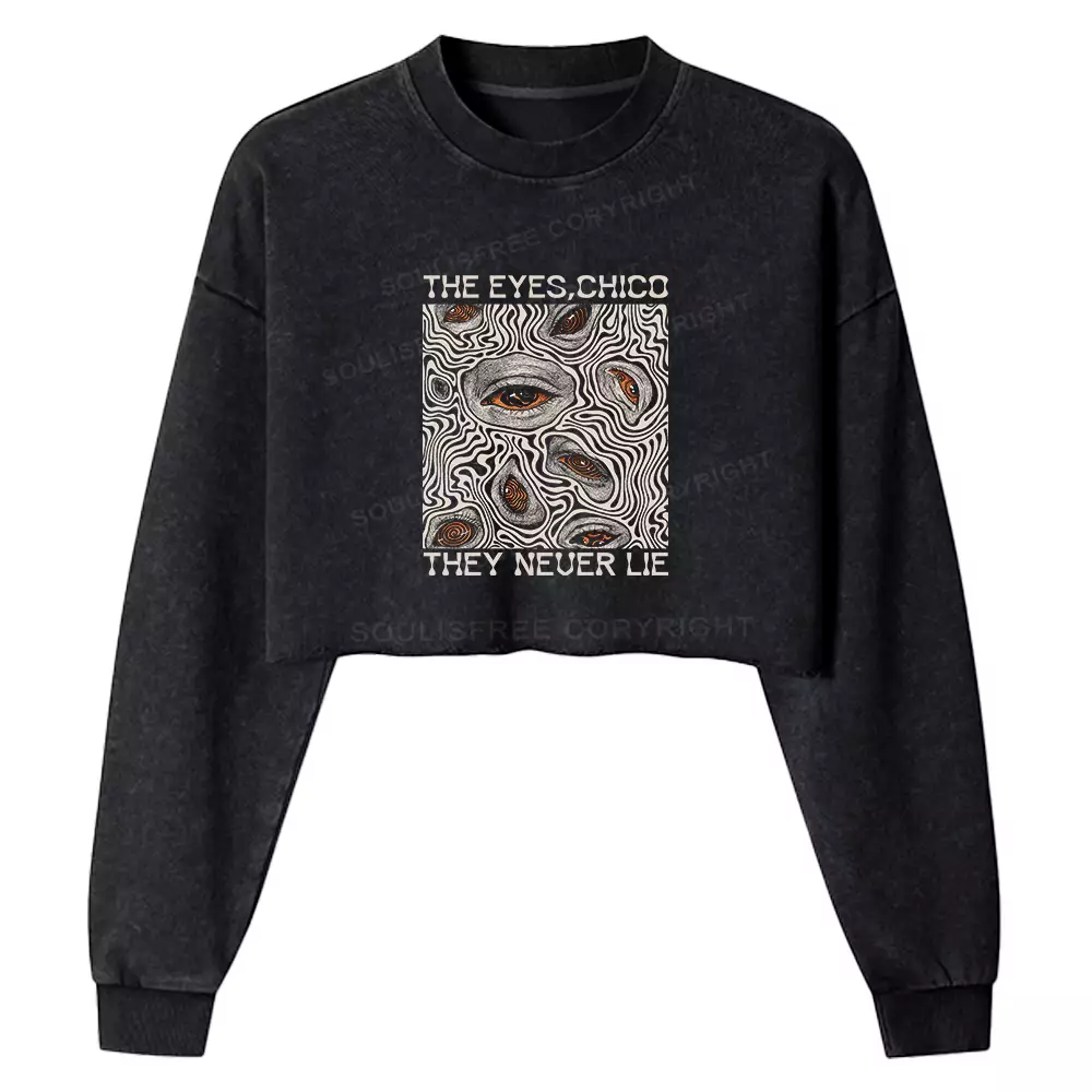 Eyes don't lie Washed T-shirt Washed Cropped Sweatshirt