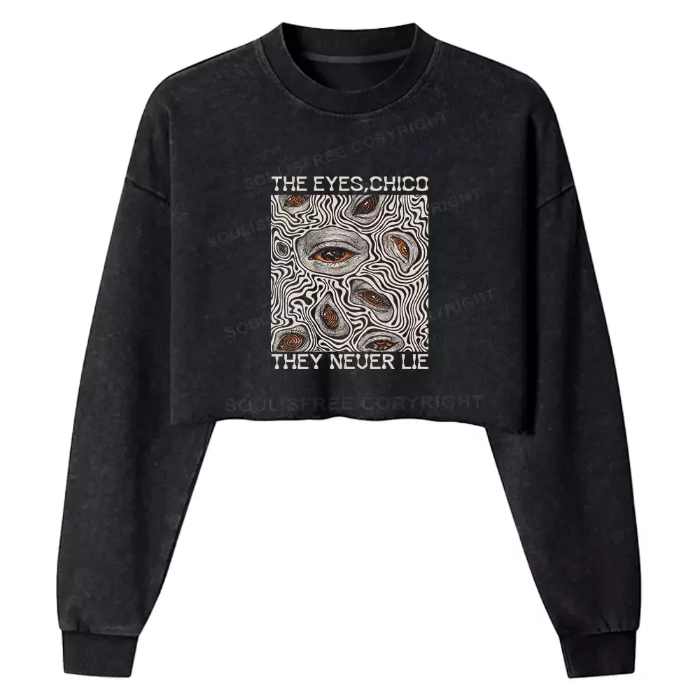 Eyes don't lie Washed T-shirt Washed Cropped Sweatshirt