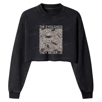 Eyes don't lie Washed T-shirt Washed Cropped Sweatshirt
