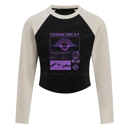 The Eternal Disappearance Color Block Raglan Long Sleeve Crop Top