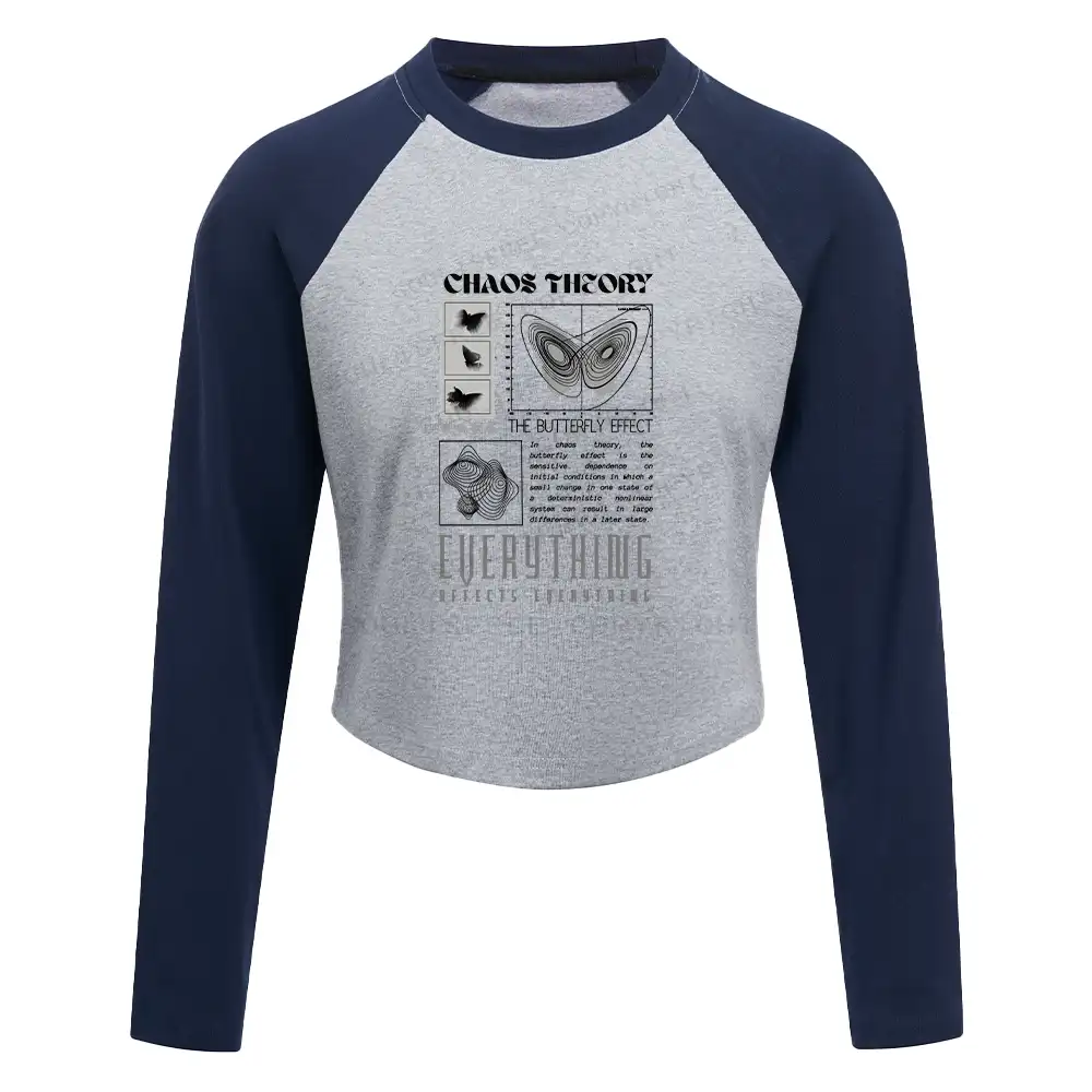 Chao's Beauty Block Raglan Long Sleeve Crop Top