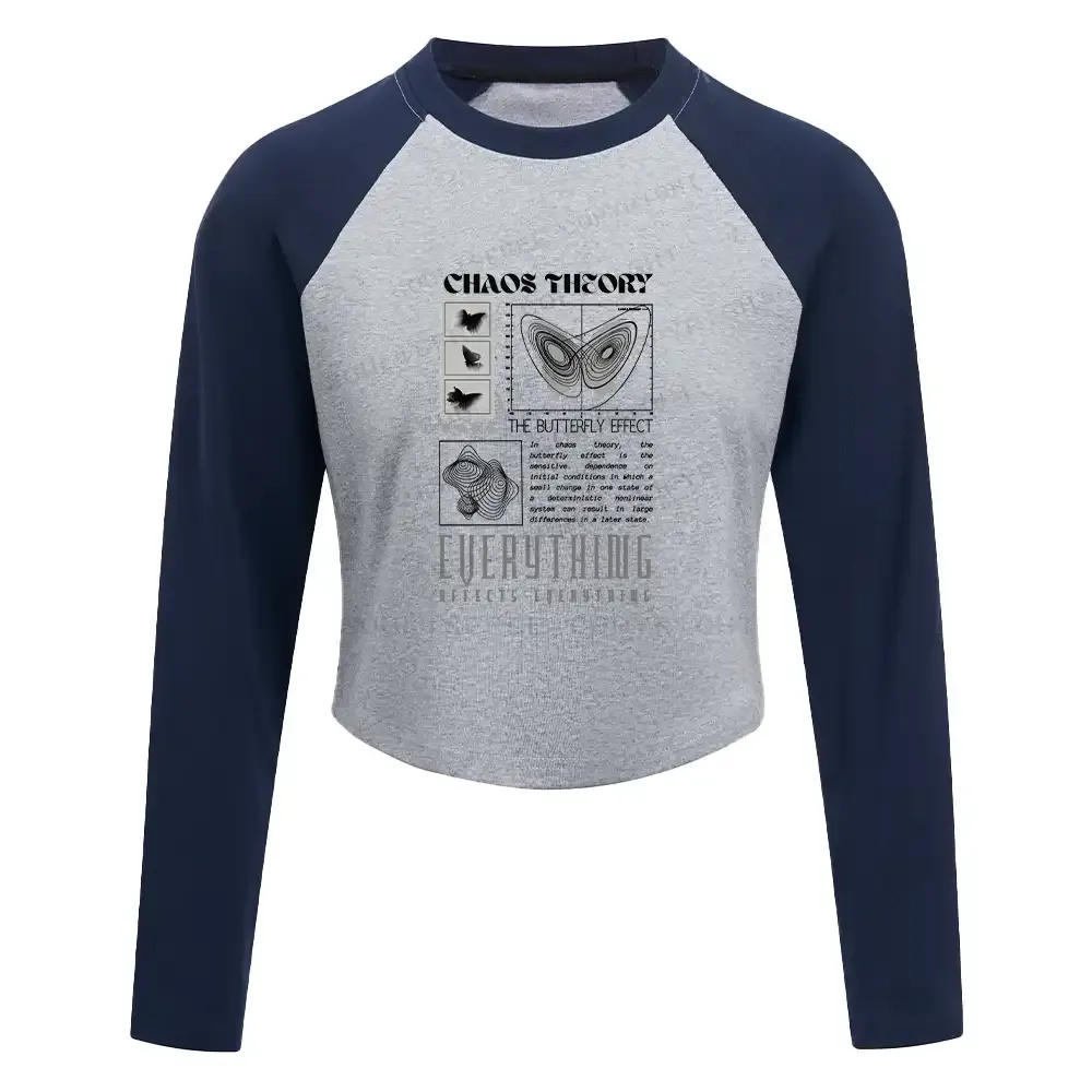 Chao's Beauty Block Raglan Long Sleeve Crop Top