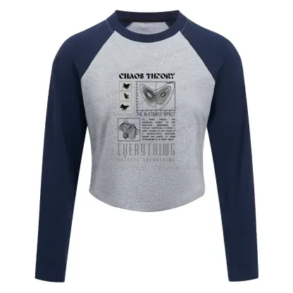 Chao's Beauty Block Raglan Long Sleeve Crop Top