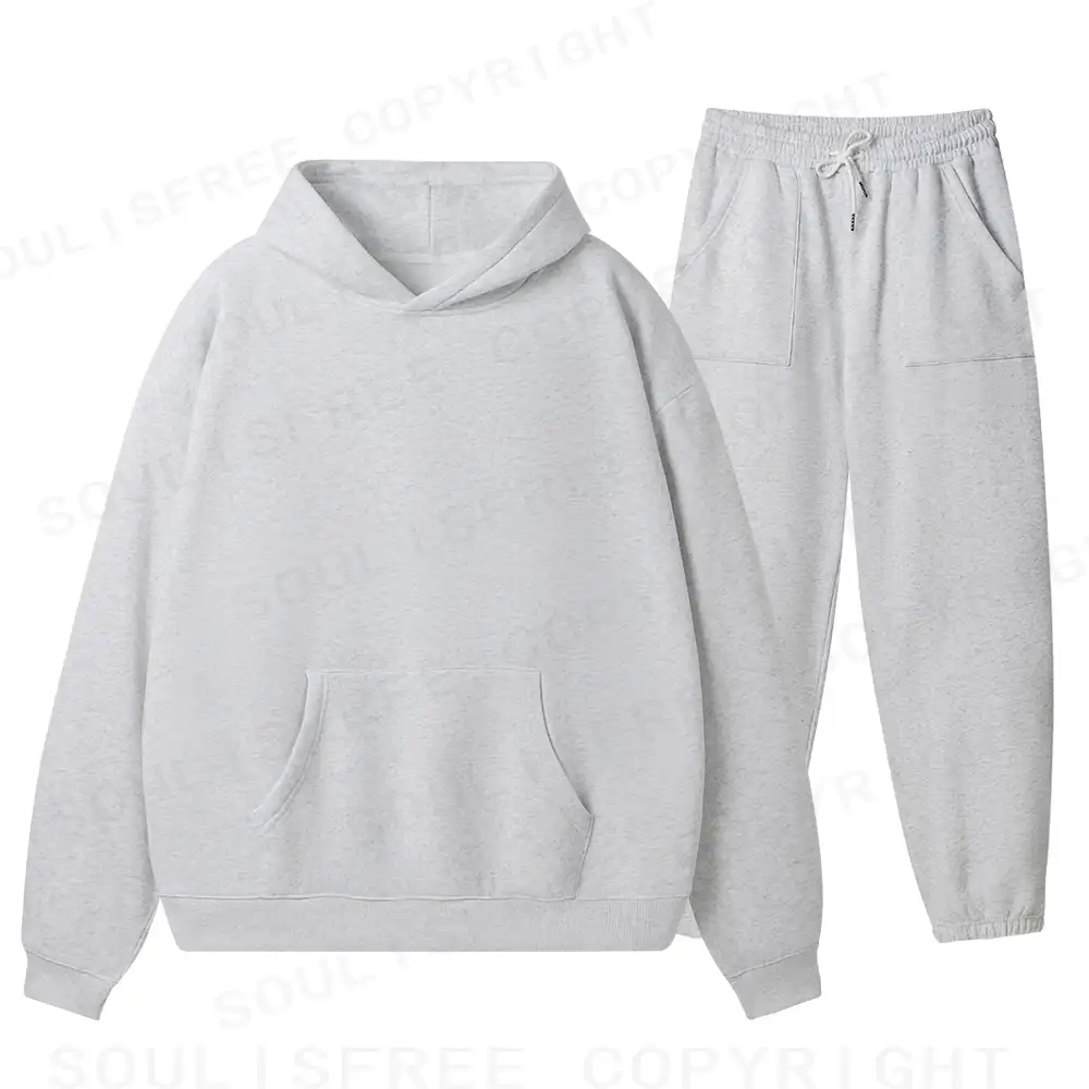Solid Fleece Hoodie Set Fleece Hoodie Set