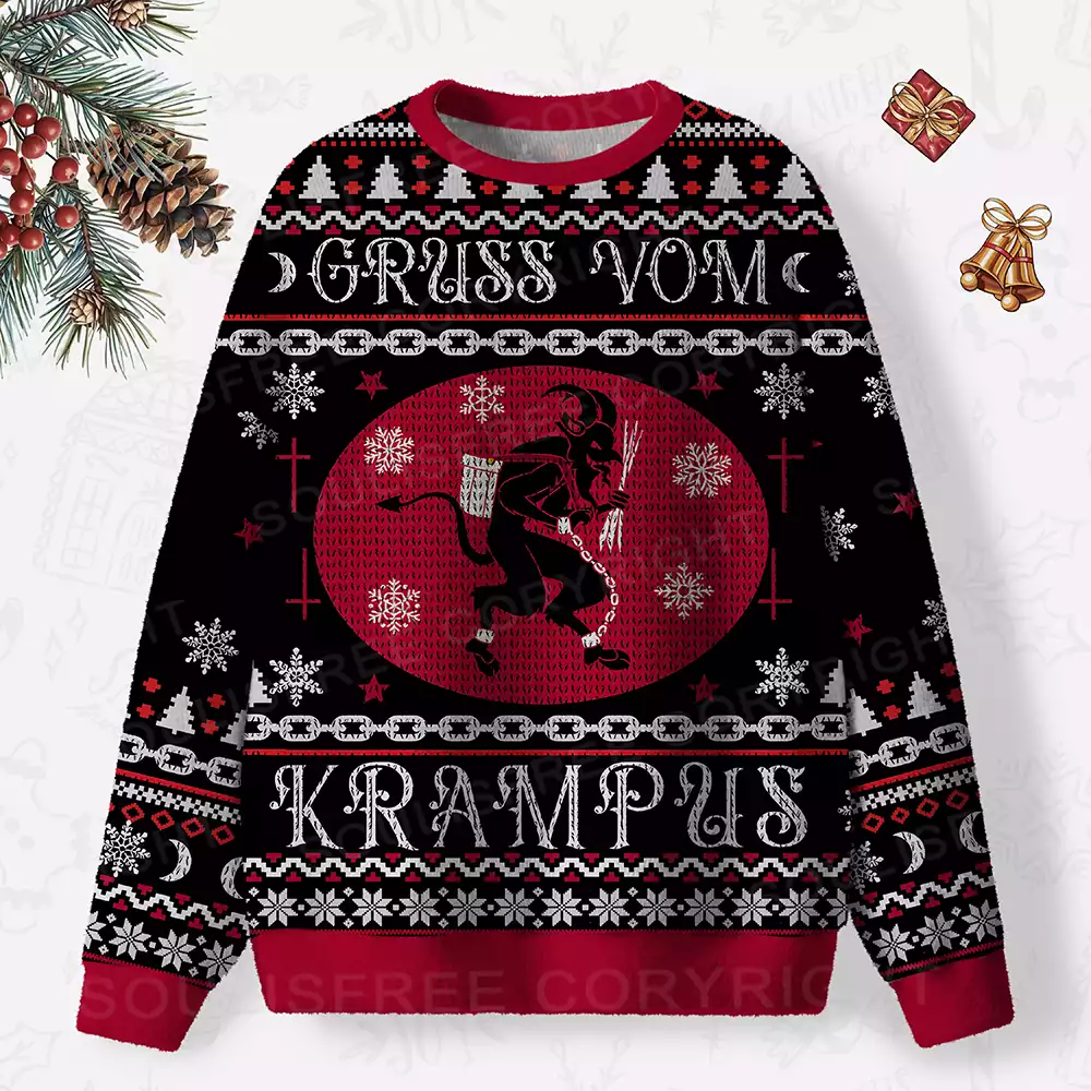 Gruss Vom Krampus Ugly Christmas Knit Sweatshirt