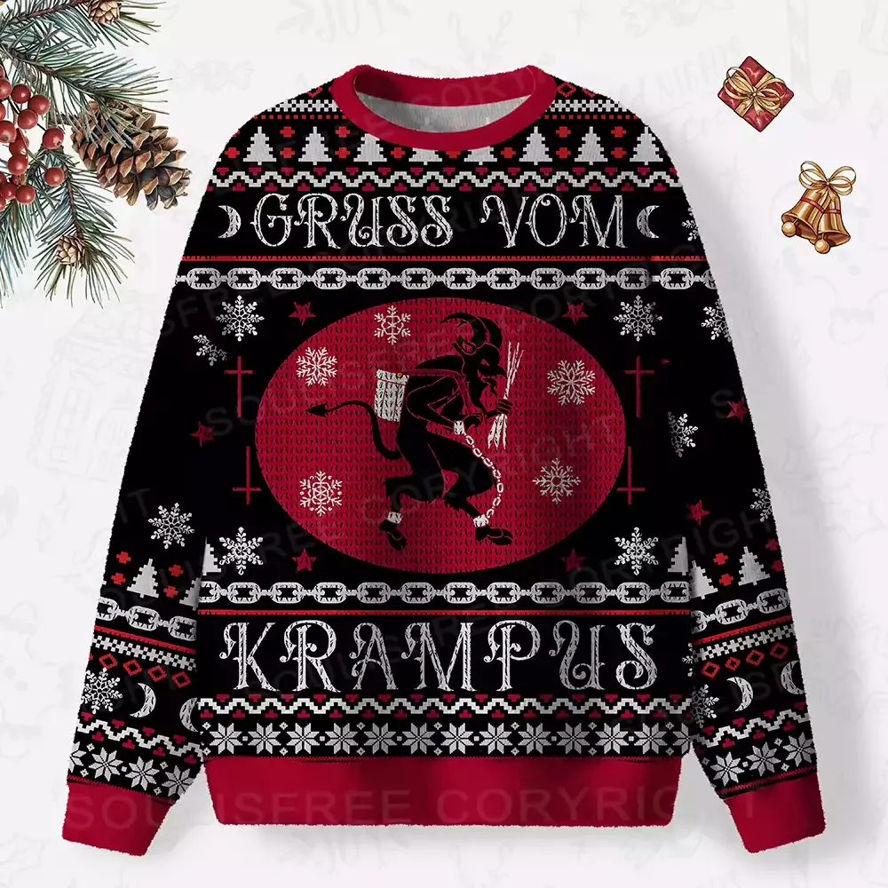Gruss Vom Krampus Ugly Christmas Knit Sweatshirt