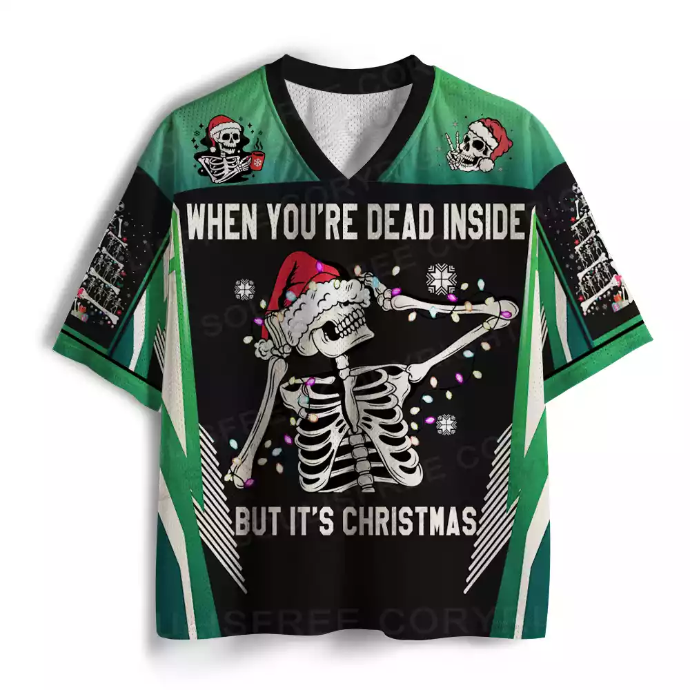 WHEN YOUR DEAD INSIDE BUT IT'S CHRISTMAS Mesh Jersey