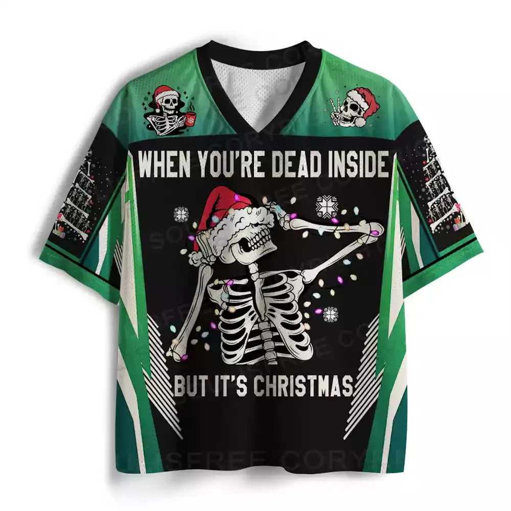 WHEN YOUR DEAD INSIDE BUT IT'S CHRISTMAS Mesh Jersey