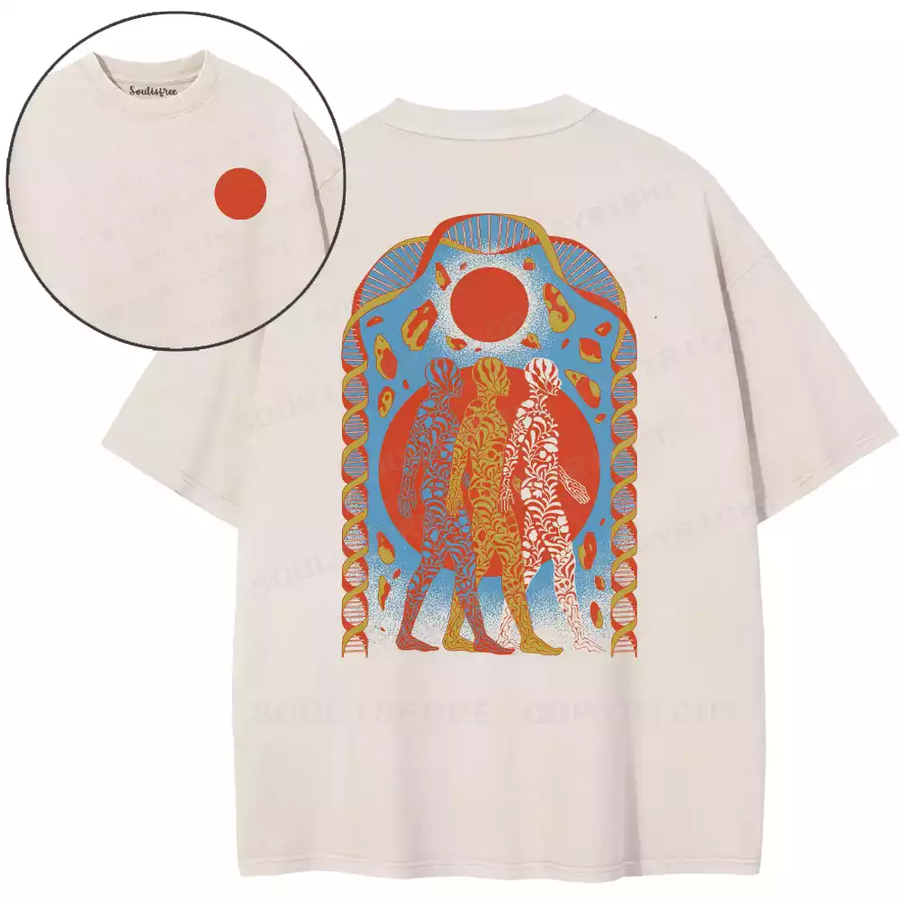 Chromatic Tri-Figure Totem Washed T-shirt