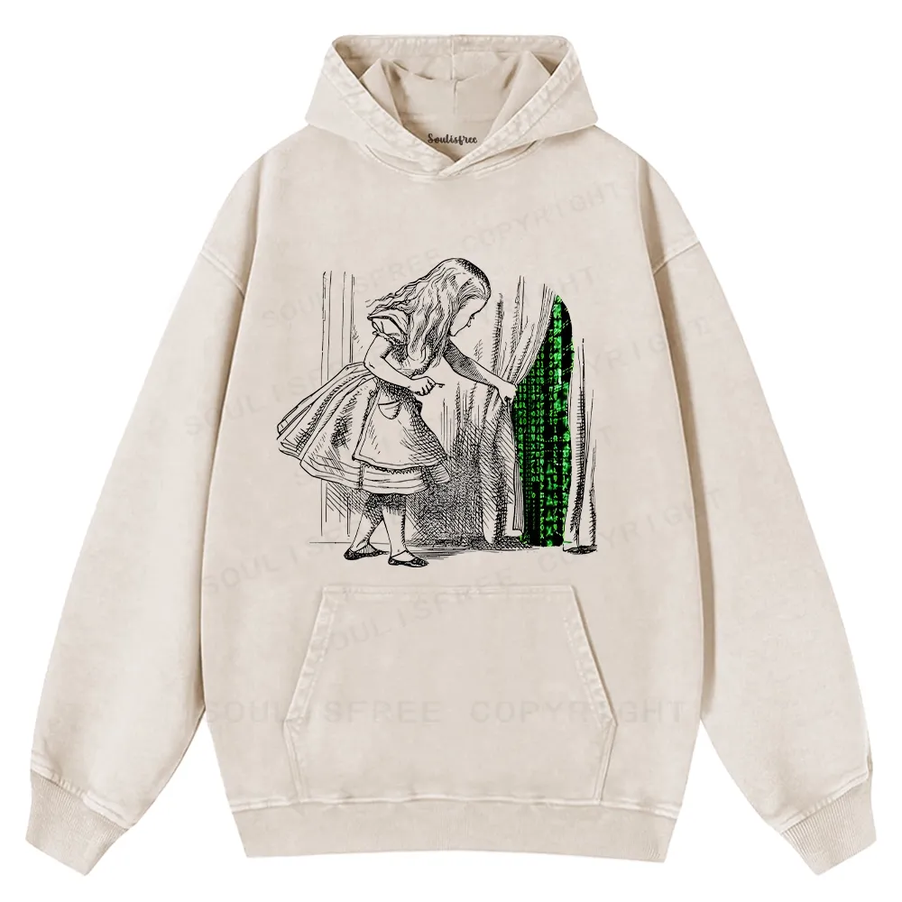 Wandering Into The Digital World Washed Hoodie