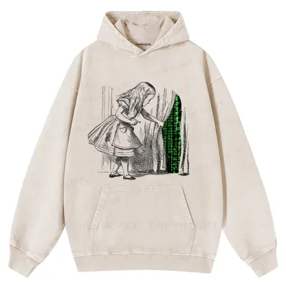 Wandering Into The Digital World Washed Hoodie