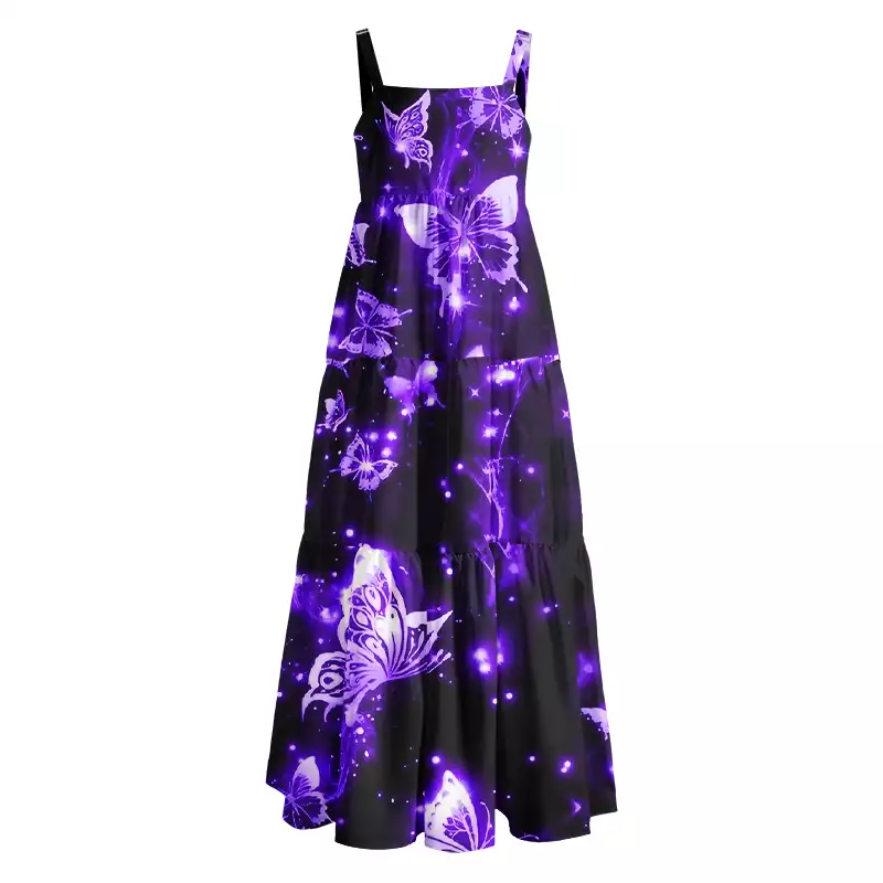 Soulisfree Neon Butterfly  Boho Maxi Dress