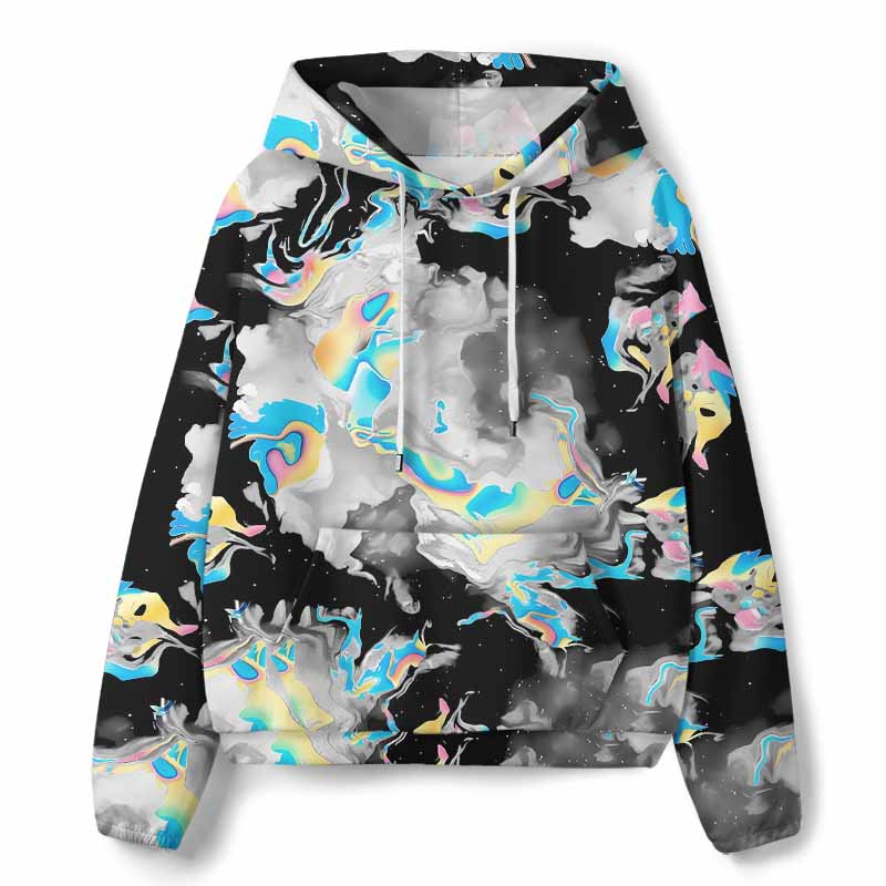 Soulisfree Cyber Iridescent Fluid All-Over Print Hoodie