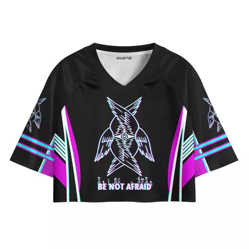 Soulisfree BE NOT AFRAID — Divine Glitch Wings Cropped Jersey