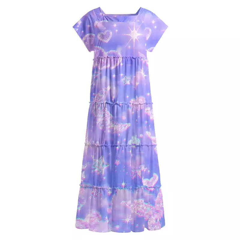 Soulisfree Cosmic Love  Square Neck Maxi Dress