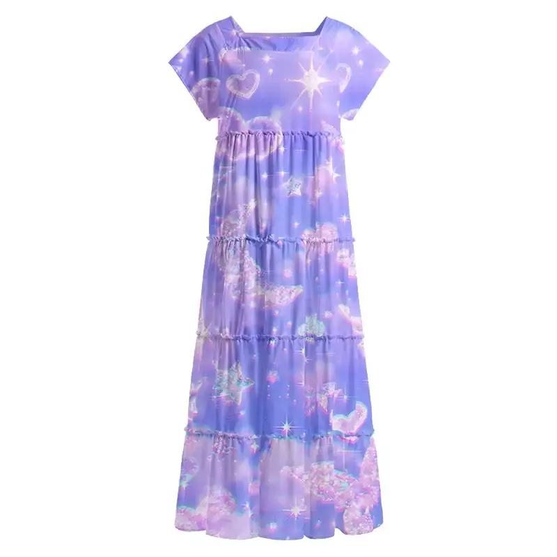 Soulisfree Cosmic Love Square Neck Maxi Dress