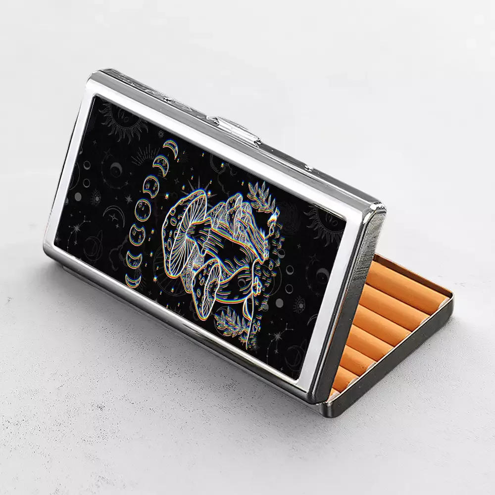 Soulisfree Mushroom and Moon Metal Pocket Case