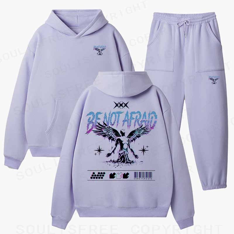 Soulisfree  BE NOT AFRAID Cotton Fleece Hoodie Set