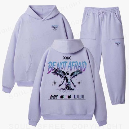Soulisfree  BE NOT AFRAID Cotton Fleece Hoodie Set