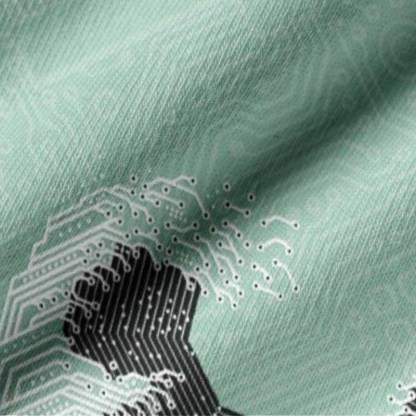 Soulisfree Circuit Board Waves Long Sleeve Cotton Tee