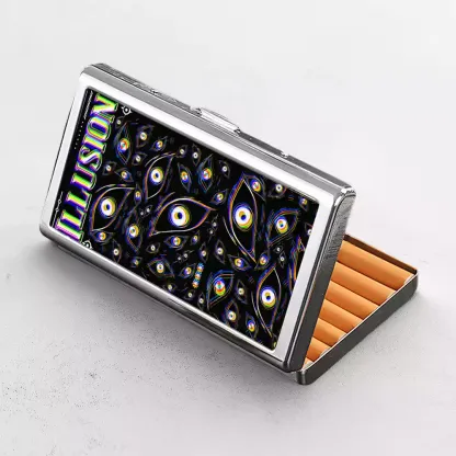 Soulisfree Dream Aura of Blooming Optic Lines Illusion Metal Pocket Case