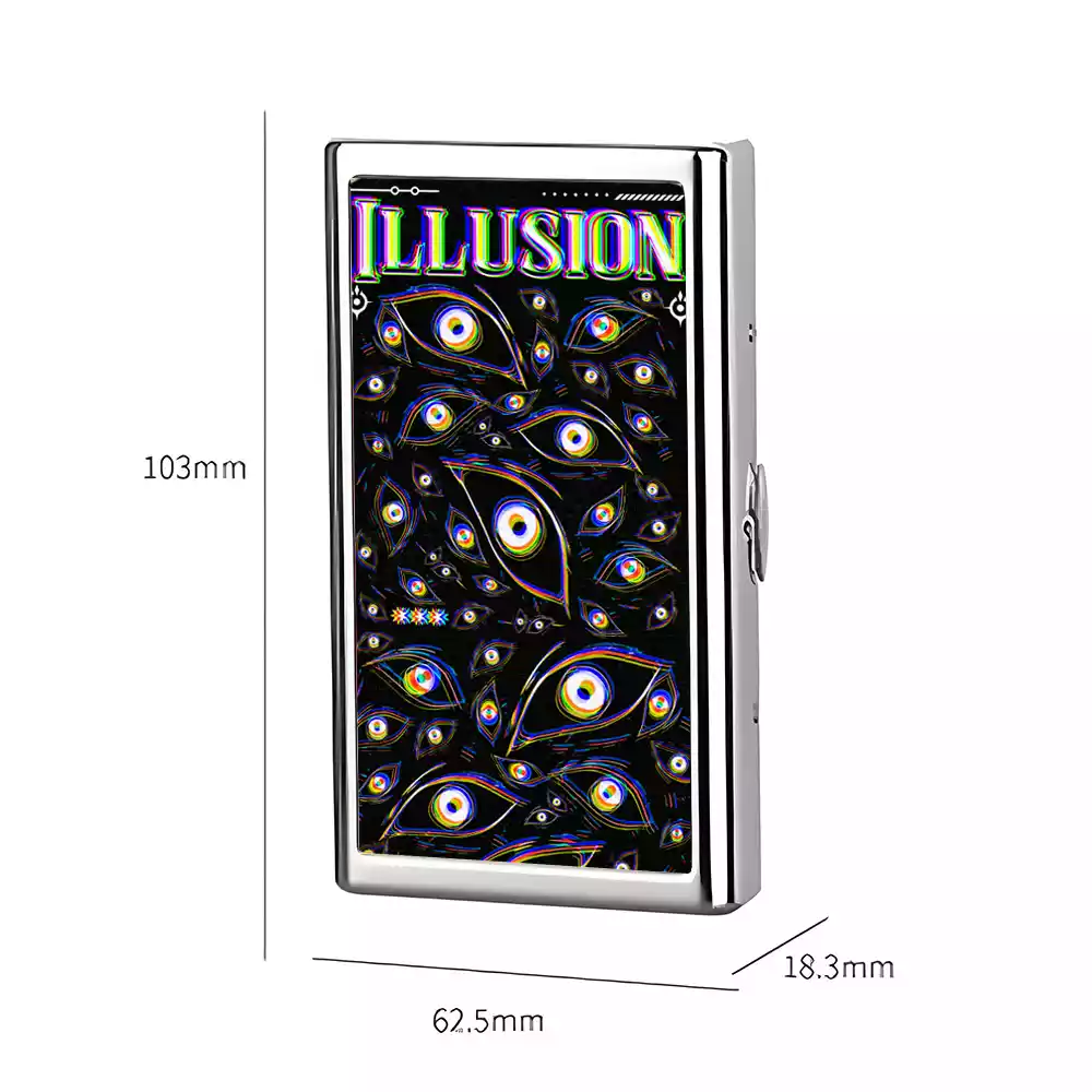 Soulisfree Dream Aura of Blooming Optic Lines Illusion Metal Pocket Case