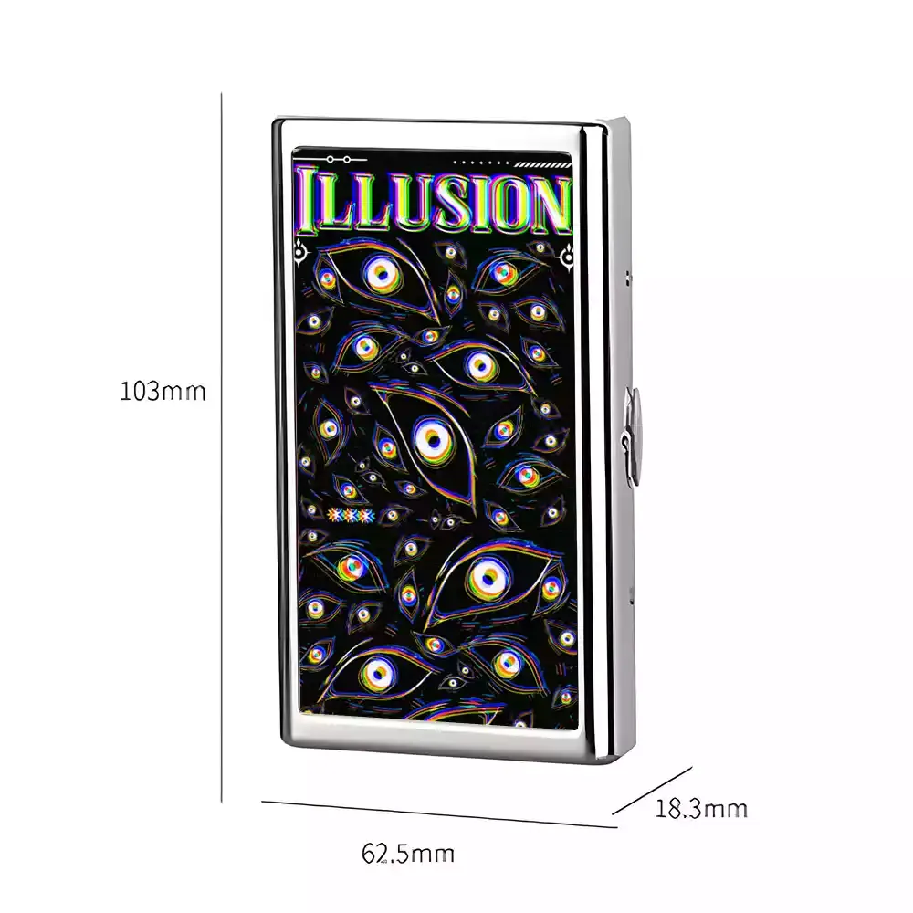 Soulisfree Dream Aura of Blooming Optic Lines Illusion Metal Pocket Case