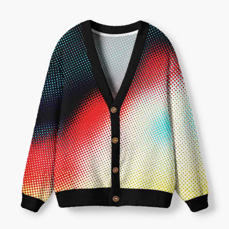 Soulisfree A Future Painted In Light Fuzzy Cardigan Sweater
